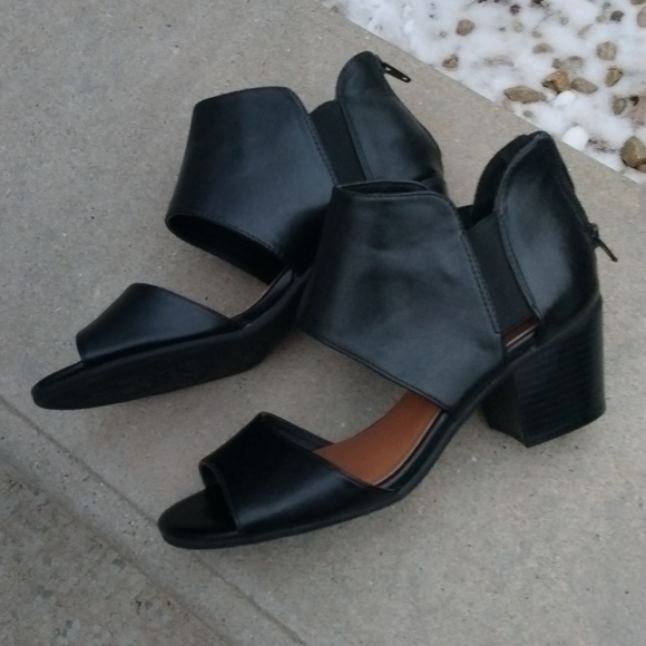 Sonoma BLACK VITALIZE ORTHOLITE CUT OUT BLOCK HEEL OPEN TOE SANDALS 7.5 - Picture 6 of 12